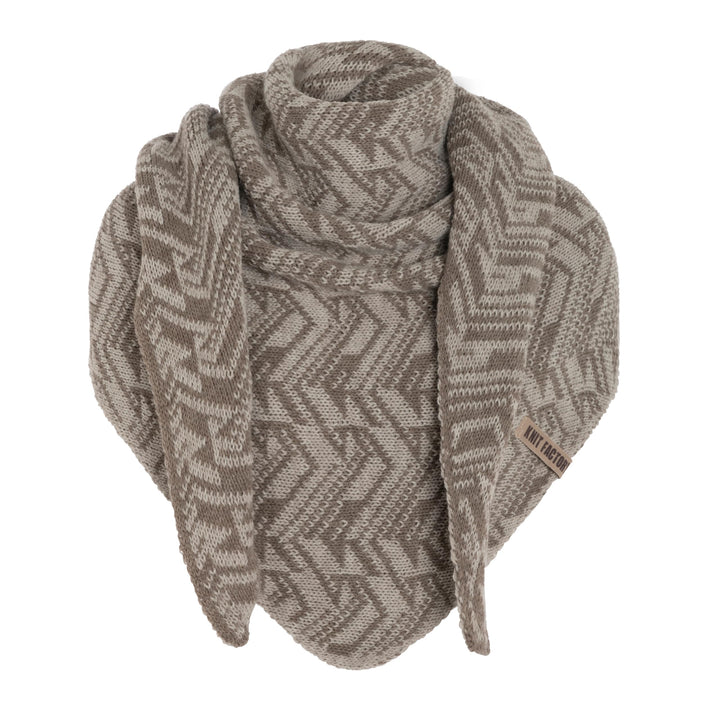KNIT FACTORY - Dreiecksschal Josh - Damen Strickschal mit Wolle - Umschlagtuch für den Herbst und Wi