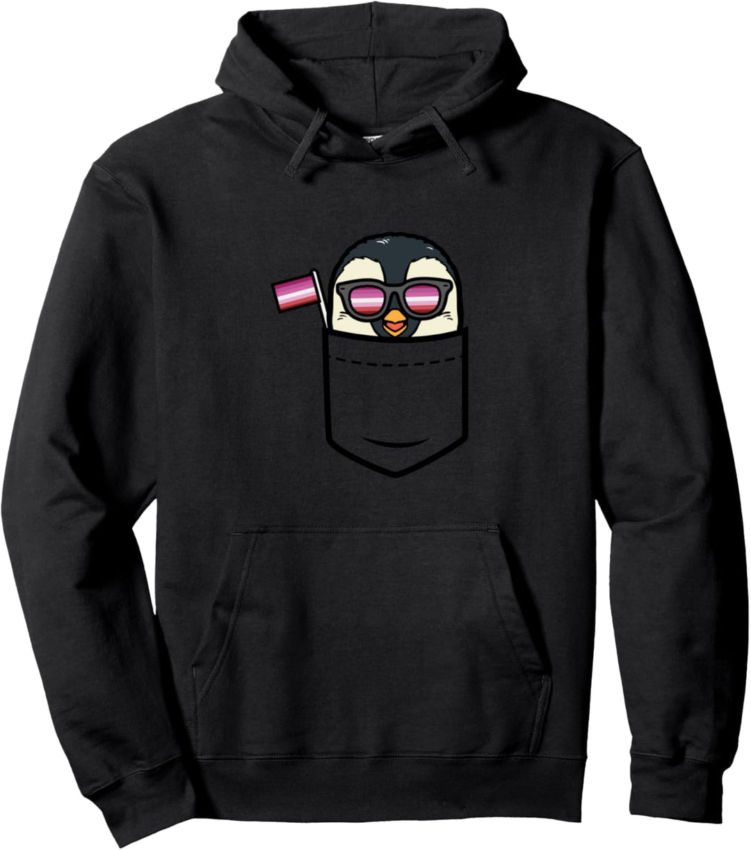 Penguin Pocket Animal LGBT Lesbian Flag Gay Pride Ally Pullover Hoodie