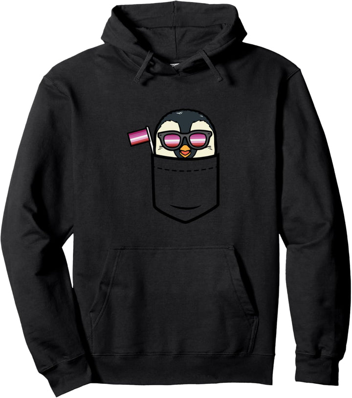 Penguin Pocket Animal LGBT Lesbian Flag Gay Pride Ally Pullover Hoodie