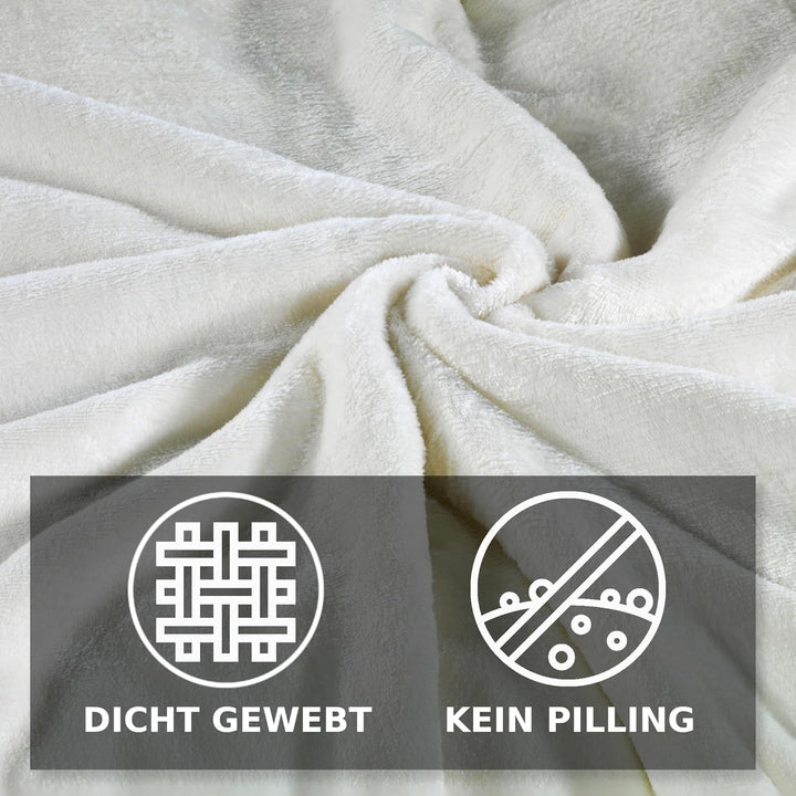 MALIKA Winter Plüsch Bettwäsche Nicky-Teddy Cashmere Coral Fleece 135x200 155x220 200, Grösse:155 x