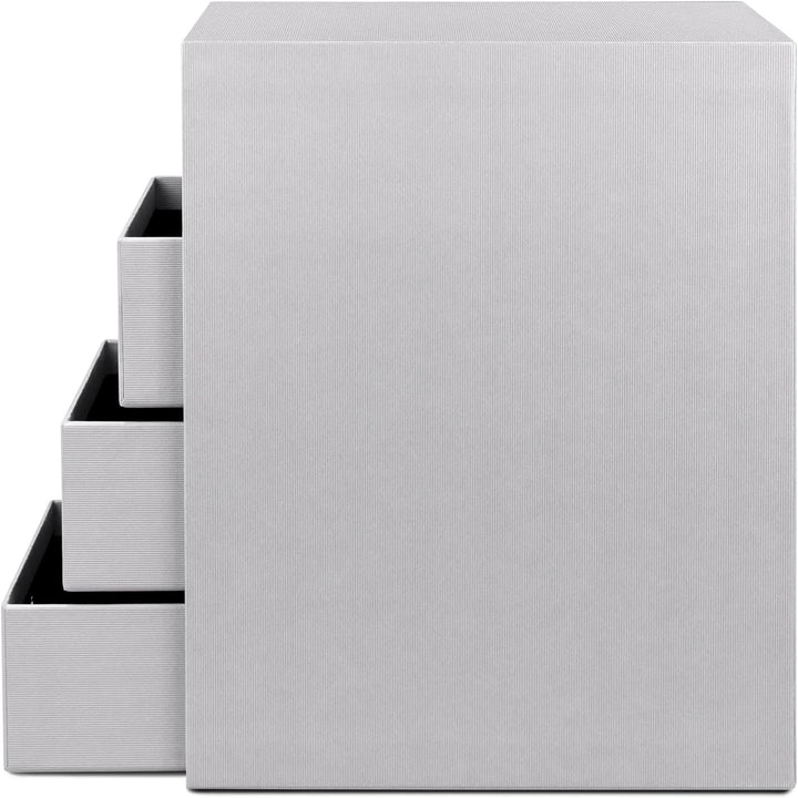 Rössler 1524452174 - S.O.H.O. 4er Schubladenbox für DIN A5, mit Griffloch, Stone, 250 x 175 x 320 mm