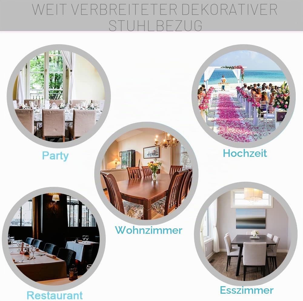 HZDHCLH Stuhlhussen 4er Set Stuhlbezüge Stretch abnehmbar, waschbar, Esszimmerstuhl-Schutzsitz für H