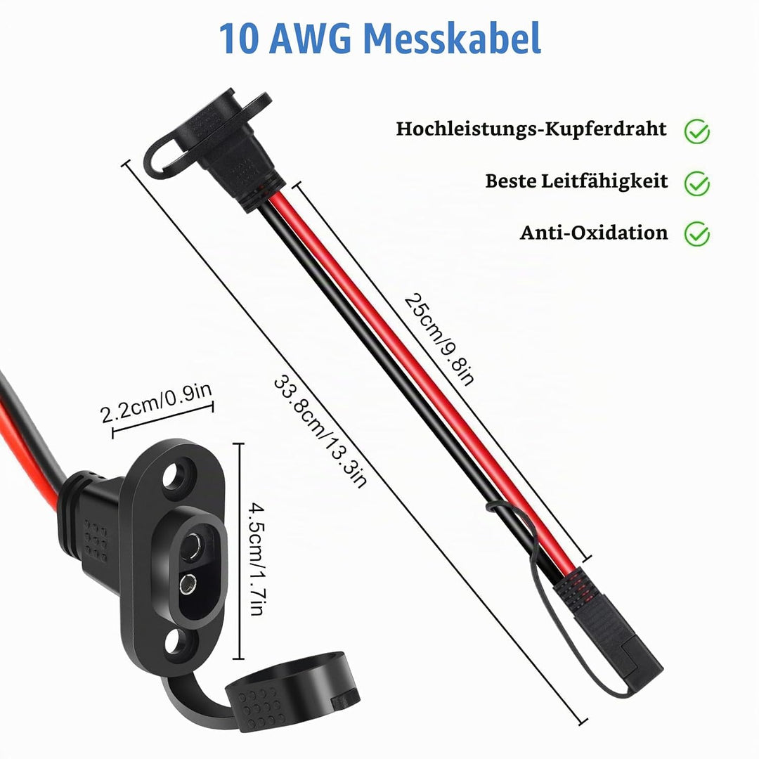 Linkstyle SAE-Schnellverbinder, SAE-Verlängerungskabel, 10 AWG, Stecker auf Buchse, Steckdose, Seite