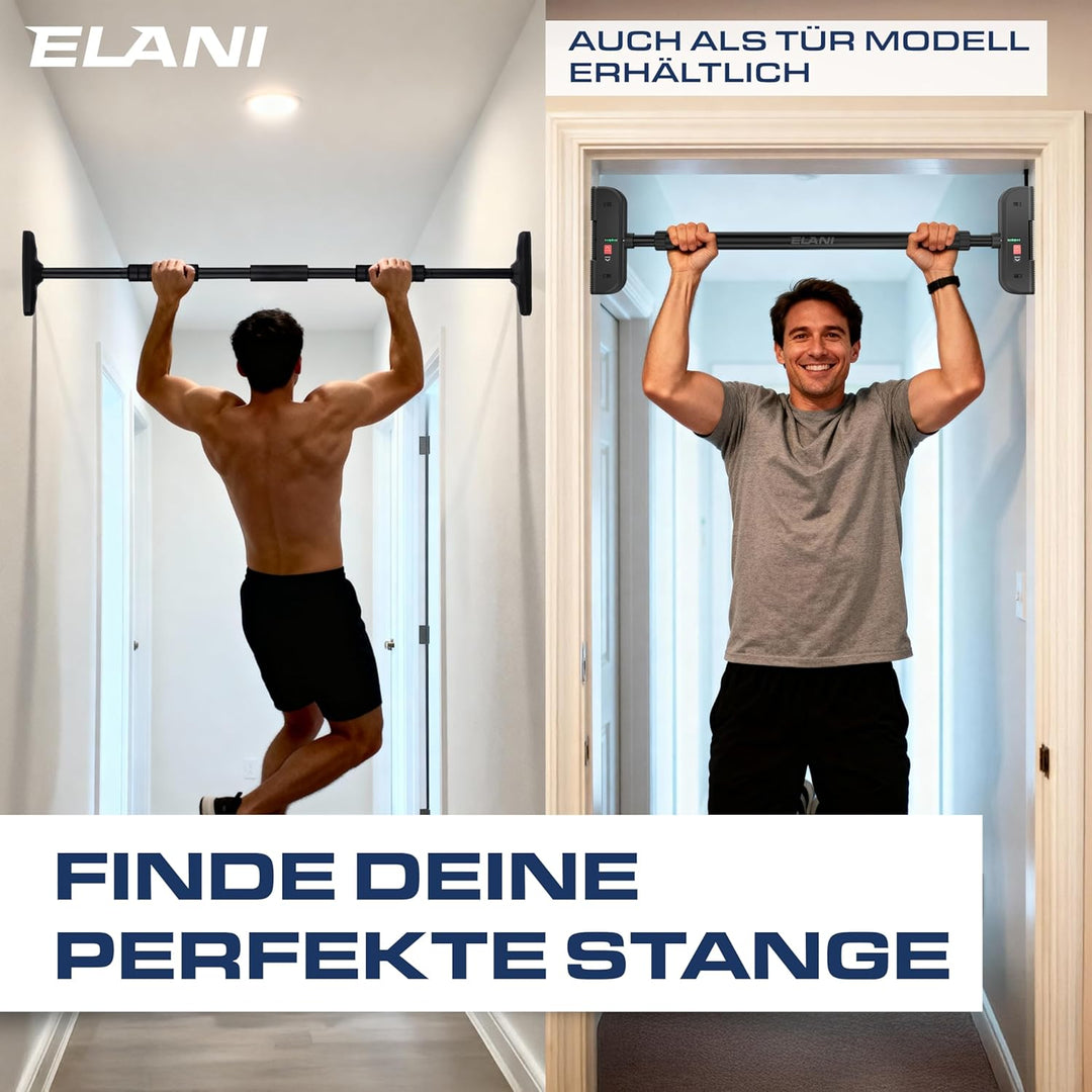 ELANI – Klimaneutrale Klimmzugstange Wand 115-140 cm ohne Bohren mit innovativer Gewindesperre für s