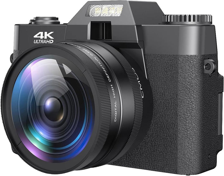 Somikon Digitalcamera: 4K-UHD-Digitalkamera mit 3"-Flip-HD-Display, Makrolinse und WLAN (Digitalkame