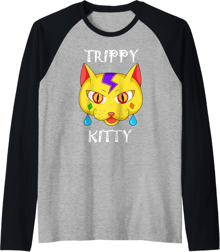 Rave Hardtekk Gabber House - DJ EDM Raver Katze Techno Raglan