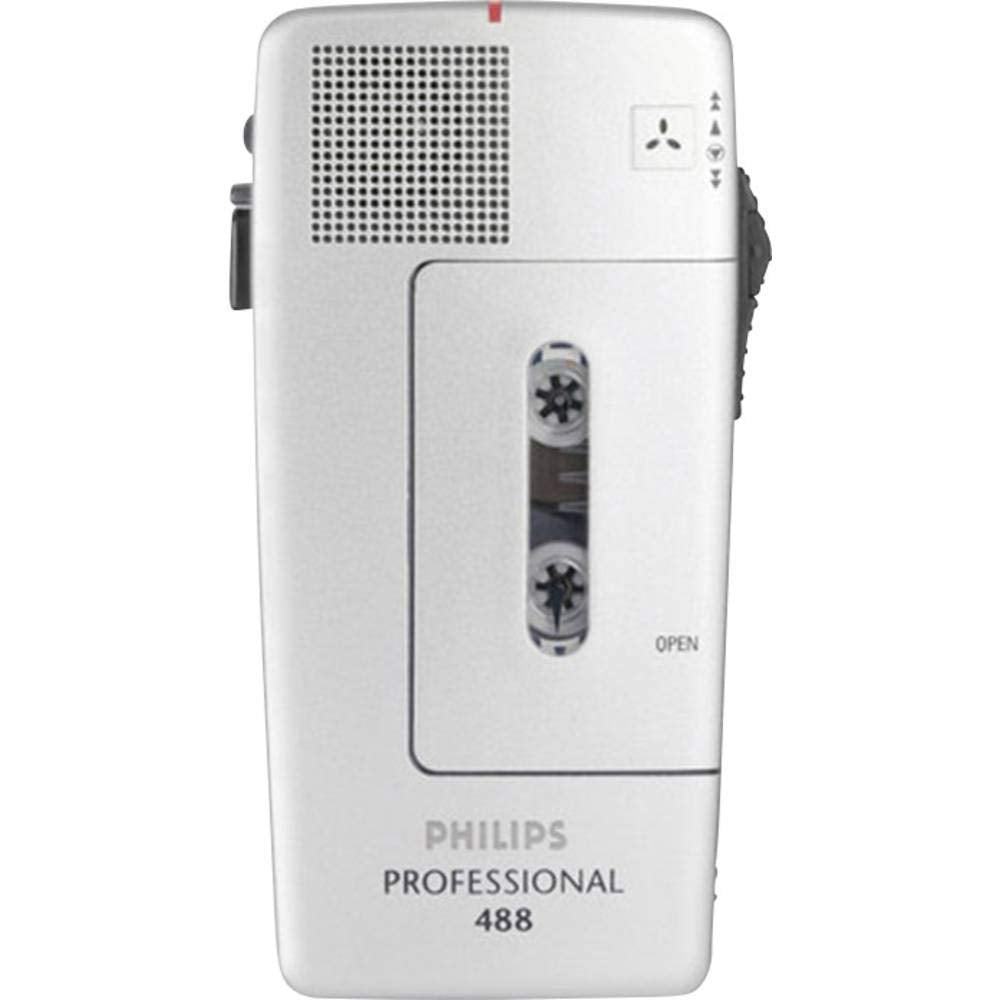 Philips Pocket Memo LFH0488 Analoges Mini-Kassetten Diktiergerät (Schiebeschalter, wählbare Mikrofon