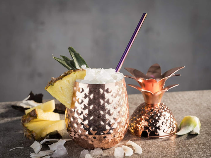 Buddy´s Bar - 1 Ananas Cocktail Becher, 450 ml, Pineapple Mug, hochwertiger Edelstahl-Becher, lebens
