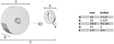 Smedbo Outline Aufrollbare Wäscheleine Chrom 250 cm