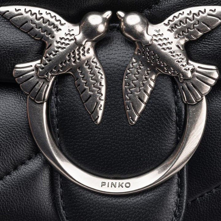 Pinko Damen Love Mini Puff Cl Sheep Nappa Tasche Z99o_black-old Silver, Z99o_black-old Silver