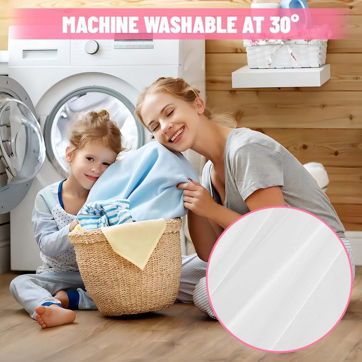 Hausbett Himmel Set, 2 Stück Hausbett Himmel für Kinderbett, 150 x 350 cm, Leichte Atmungsaktive Sto