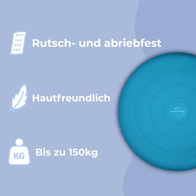 EVEREST FITNESS Luftkissen, aufblasbar, 33 cm Durchmesser, mit Luftpumpe, Balancekissen, Trainingski