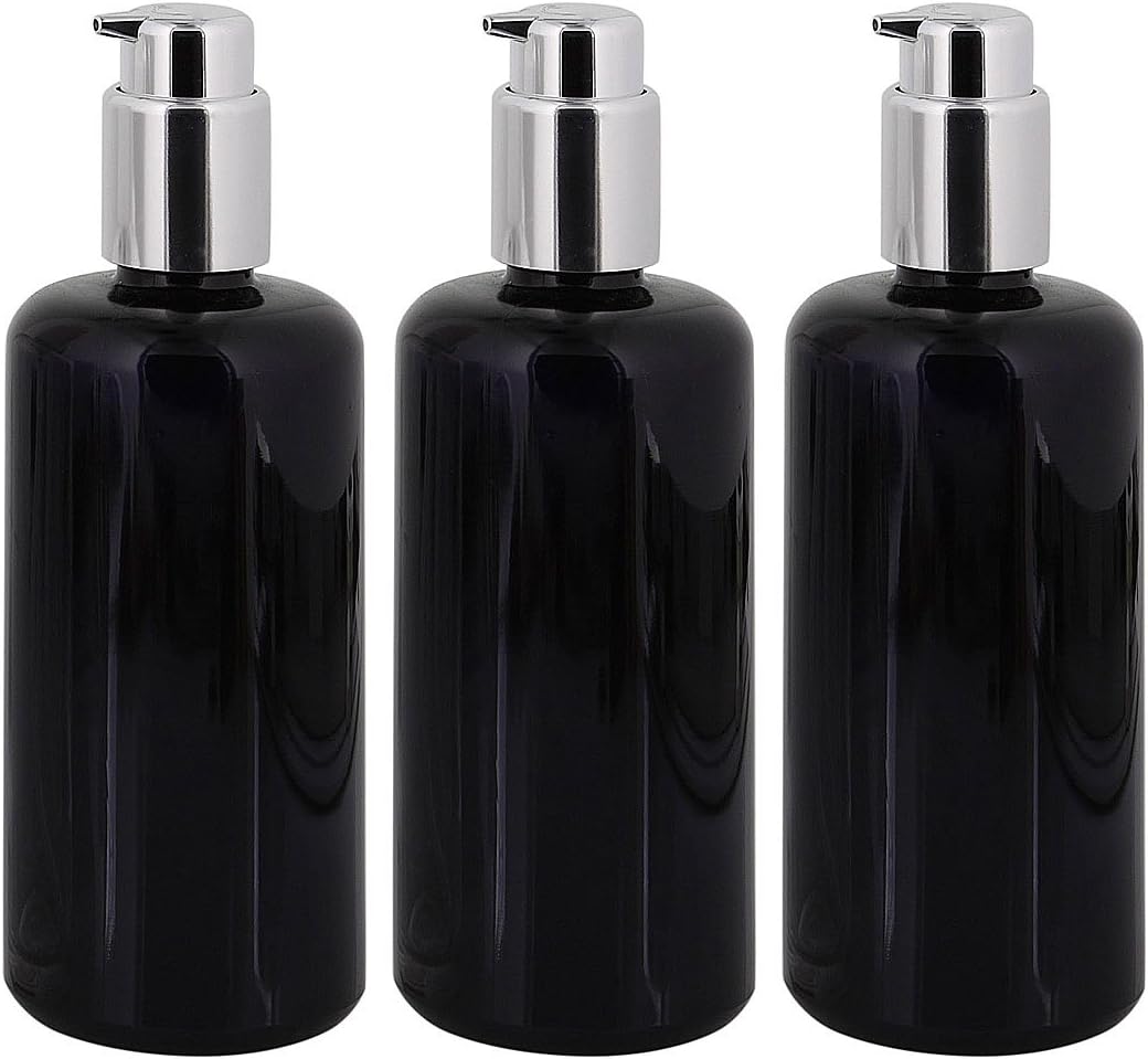 Violettglas Mironglas Gel-Spender Flasche Silber Lotionspender Kosmetex Glas-Flasche, Miron Flakon,