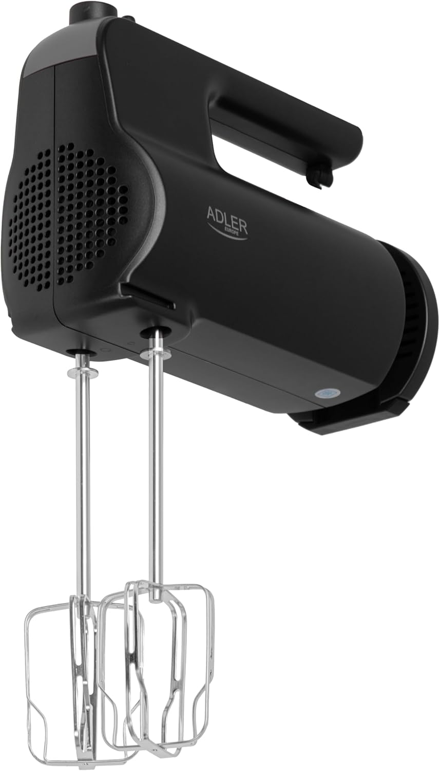 Adler AD 4230 Handmixer mit 5 Geschwindigkeiten und Turbo Funktion inklusive Knethaken und Rührbesen