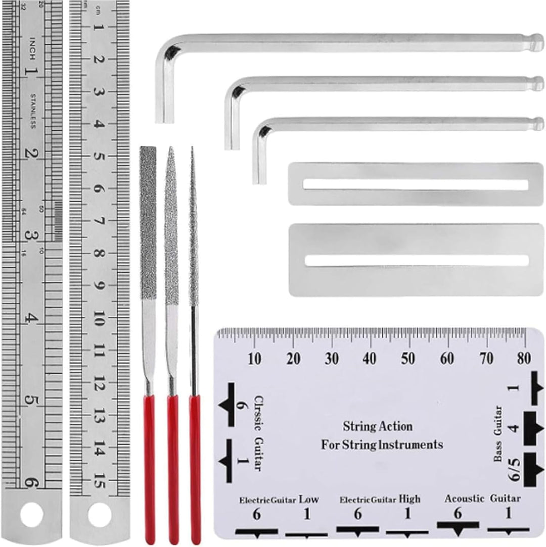 FGXY 28 Stück Gitarren Pflege Set, Gitarren Pflege Wartung Zubehör Set mit Tragbare Tasche Saiten Or