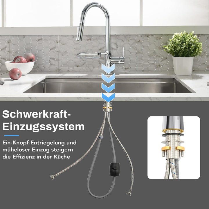 Wasserhahn Küche Küchenarmatur mit ausziehbarer Brause Spültischarmatur ausziehbarer Wasserhahn mit