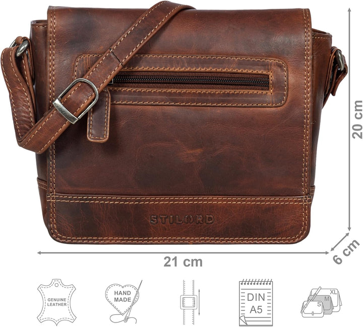 STILORD 'Edith' Lederhandtasche Damen Echtleder Klein Leder Handtasche Schultertasche Umhängetasche