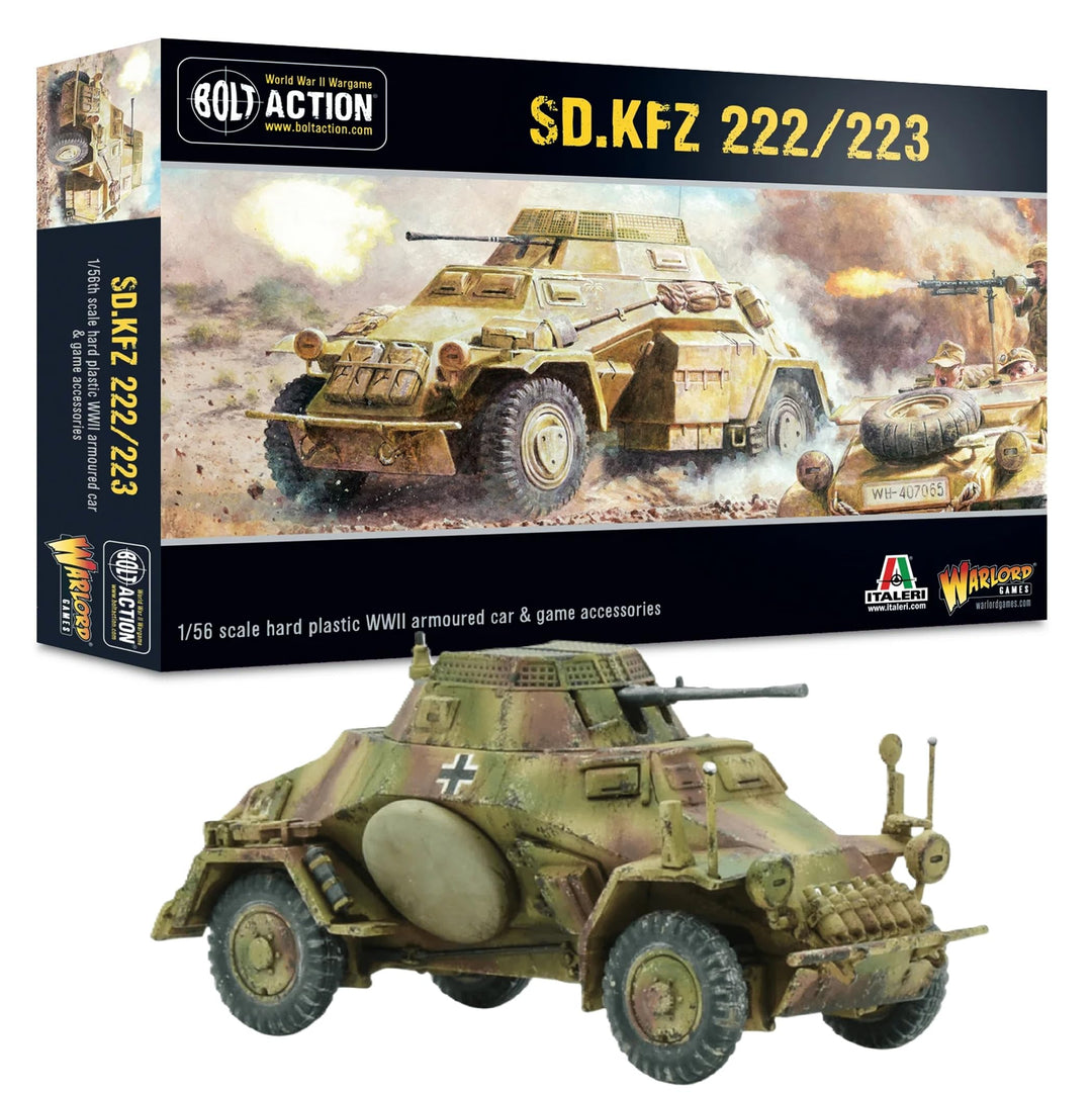 Warlord Games Sd.Kfz 222/223 Panzerauto, 1:56/28 mm, Kunststoff, Massstab 1:56/28 mm, sehr detaillie