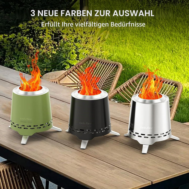 Onlyfire Mini Feuerschale Outdoor 16,5CM, Raucharmer Tischfeuer für den Garten, Tischkamin für Pelle