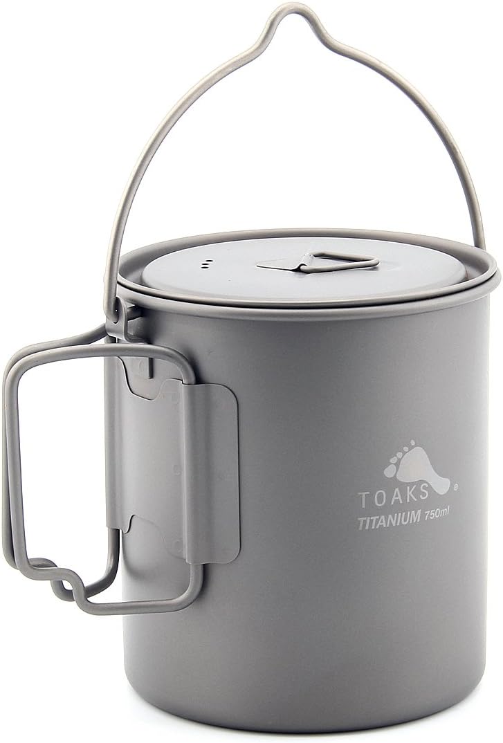 TOAKS Outdoor Camping Titan Cup und Titan Topf Grau, Grau