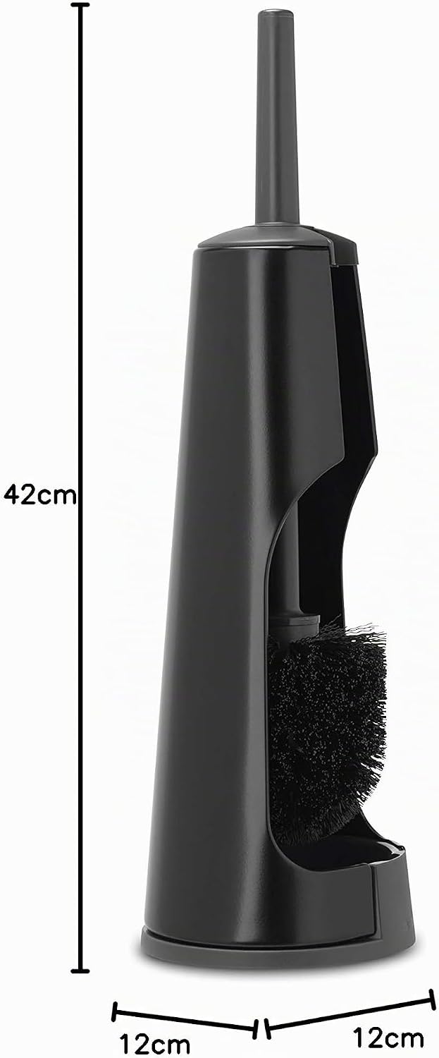 Brabantia 108587 WC-Garnitur und Bürste, Plastik, matt schwarz, 30 x 20 x 10 cm Matt Black Toiletten