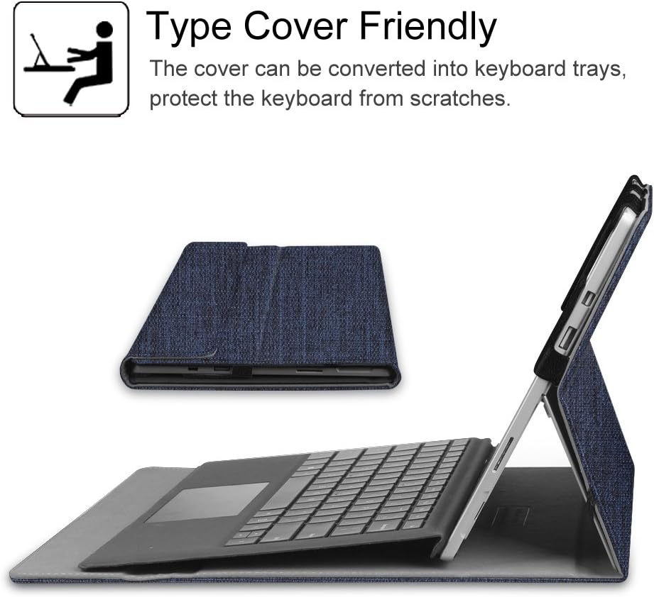 FINTIE Hülle für Microsoft Surface Pro 7+/ 7/6/ 5/4/ 3 Tablet 12.3 Zoll - Multi-Sichtwinkel Hochwert