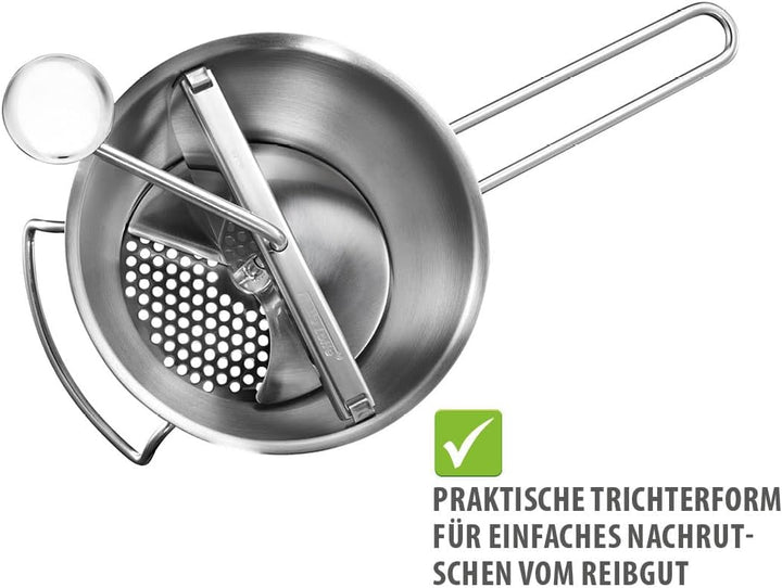 GEFU Passiermühle Original FLOTTE LOTTE Edelstahl | 3 Lochscheiben 1/3/8 mm | Passiergerät für Tomat