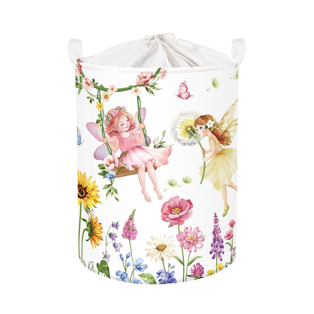 Entzückende Prinzessin Gross Wäschekorb Schmetterling Blume Stoff Aufbewahrungskorb Kleidung Spielze
