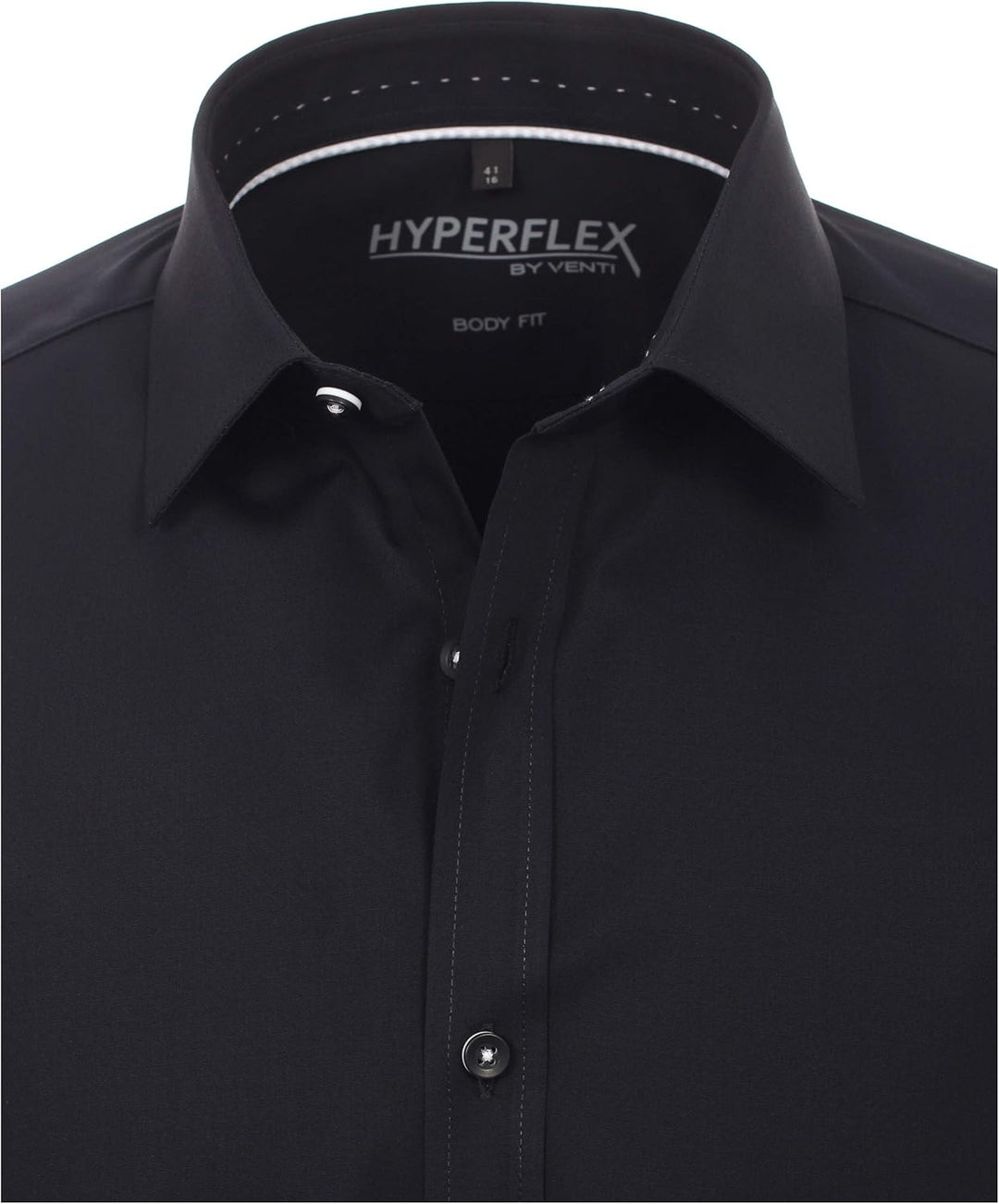 Venti Herren Chambray Hemd uninah Body Fit 38 Schwarz (Schwarz 800), 38 Schwarz (Schwarz 800)