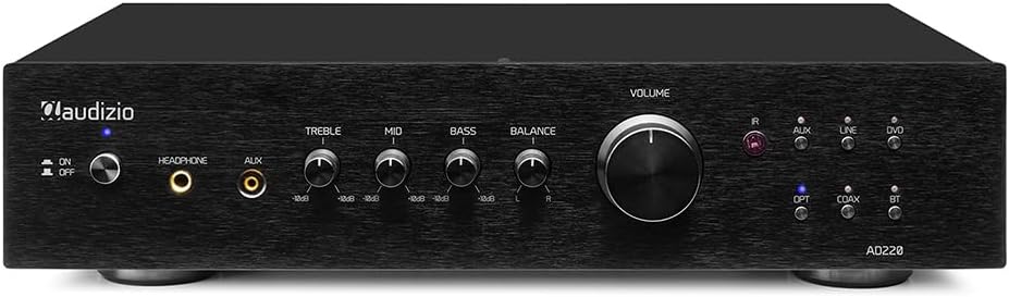Audizio AD220B - HiFi-Stereo-Verstärker, Bluetooth Verstärker für Lautsprecher und HiFi Anlage, Ampl