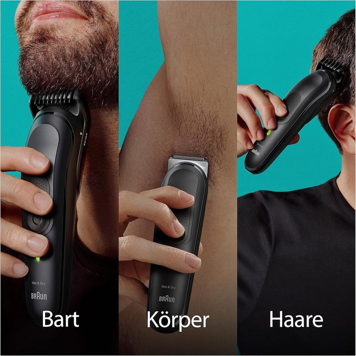 Braun All-In-One Bartpflege Bodygroomer Set, 12-in-1 Barttrimmer, Trimmer/Haarschneider Herren, Haar