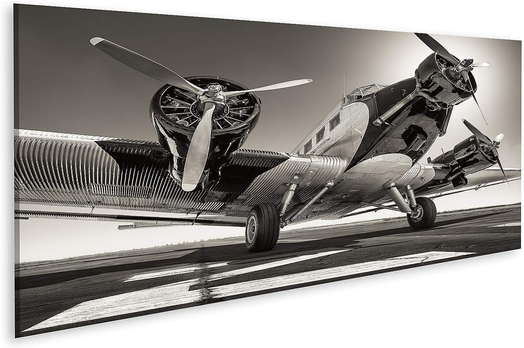 islandburner Bild auf Leinwand Flugzeug Oldtimer Historisches Flugzeug Startbahn Bereit Zum Abheben