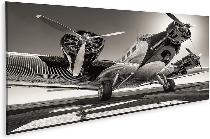 islandburner Bild auf Leinwand Flugzeug Oldtimer Historisches Flugzeug Startbahn Bereit Zum Abheben