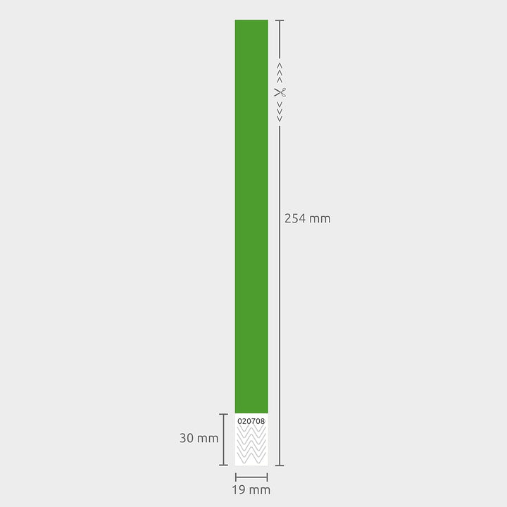 linie zwo ®, 1000 Stück Einlassbänder/Securebänder Tyvek ® 19 x 254 mm, Grasgrün, Grasgrün