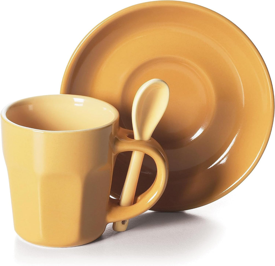 Excelsa Soul Kitchen Kaffeetasse mit Untertasse 6 tlg. Set Hug mehrfarbig Single, Single