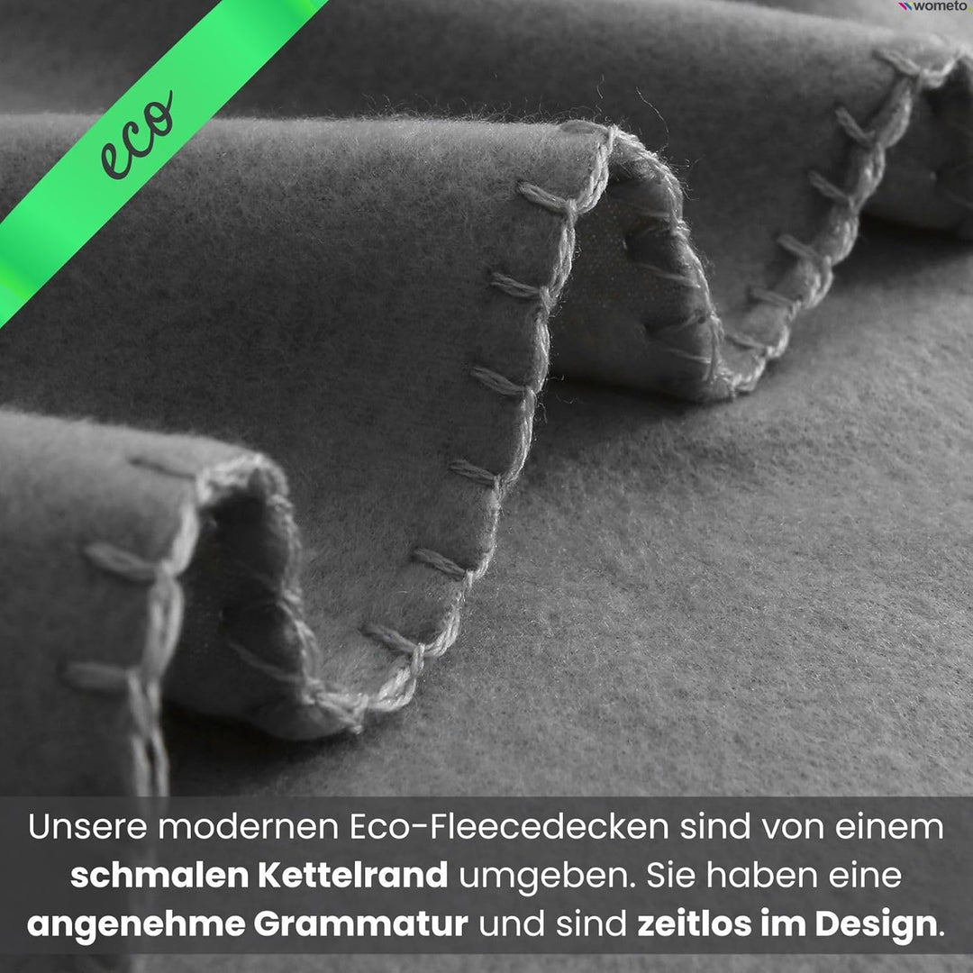 wometo 10er Vorteilspack Eco Fleecedecke aus 100% recyceltem Material +geprüft 130x160 ca.