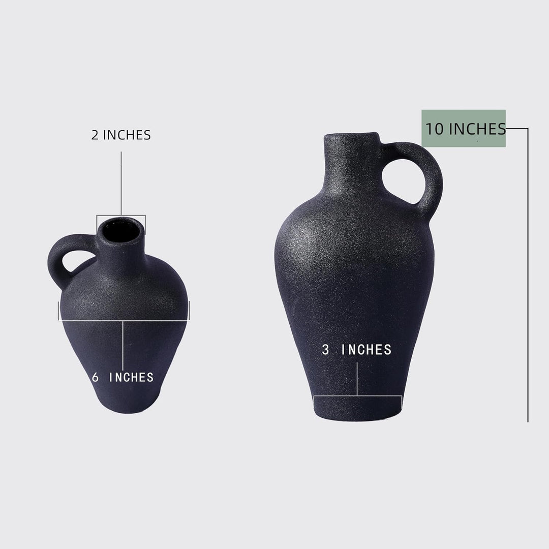 Schwarze Keramikvase, antike Keramikvase, kreative Vase, Moderne Wohnkultur, für Tafelaufsätze, Küch