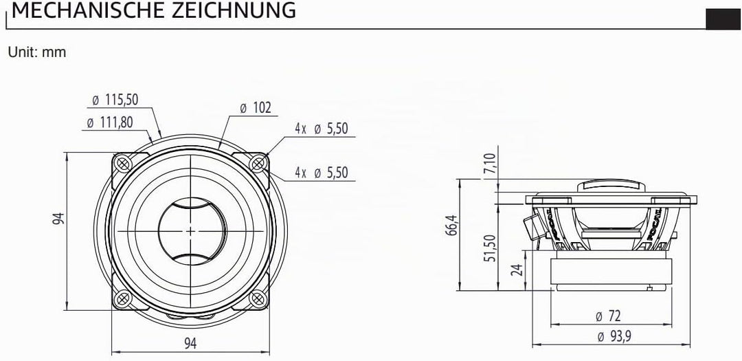 Focal 1 kit 2 Wege Auditor ASE-130 ASE130 5" 130 mm 13 cm 50 watt rms 100 watt max mit 2 Tieftönern