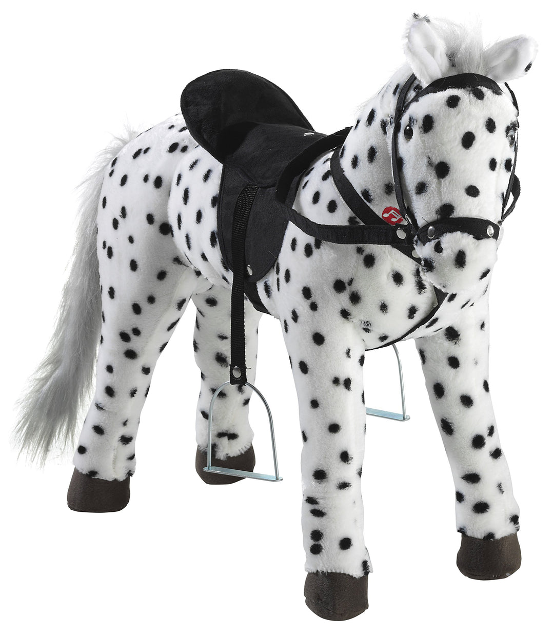 Heunec 723771 - schwarz-weiss gepunktetes Pferd stehend mit Sound 100 KG Tragkraft