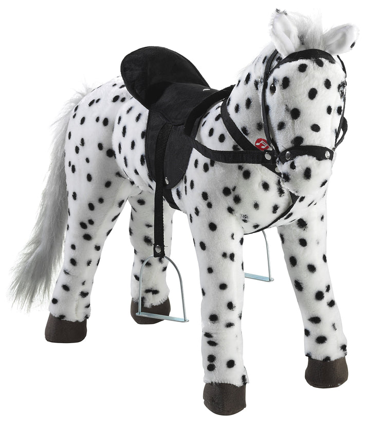 Heunec 723771 - schwarz-weiss gepunktetes Pferd stehend mit Sound 100 KG Tragkraft