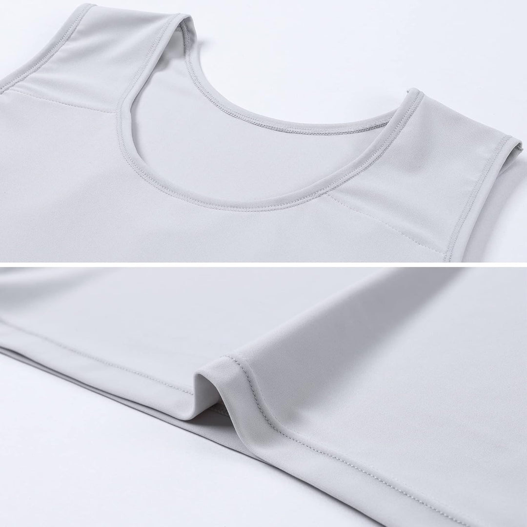 XUJI Transgender FTM Trans Atmungsaktive Halb Brust binder XL Tank-grau, XL Tank-grau