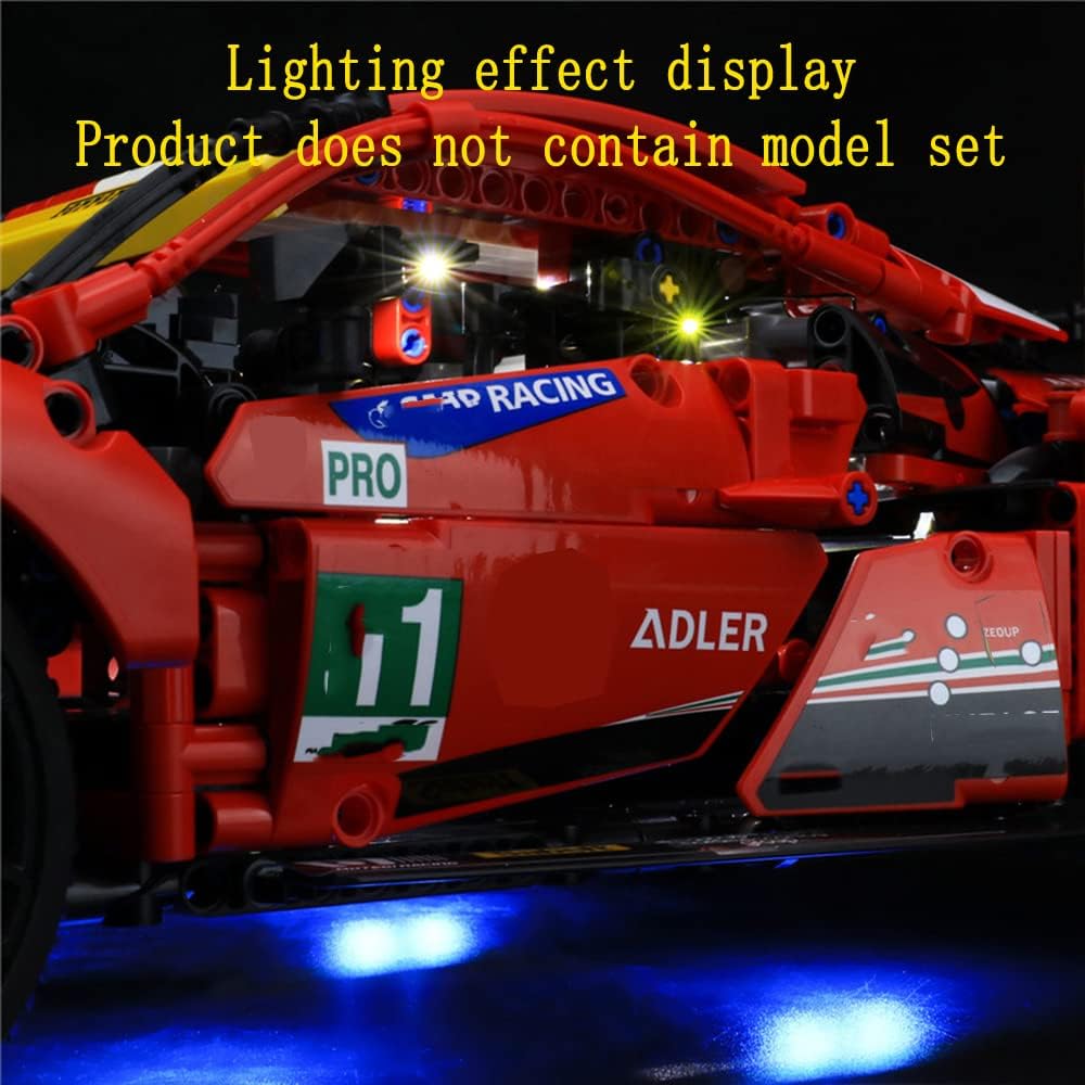 GEAMENT Licht-Set Kompatibel mit Lego Ferrari 488 GTE AF Corse #51" Supersports Car - Beleuchtungsse