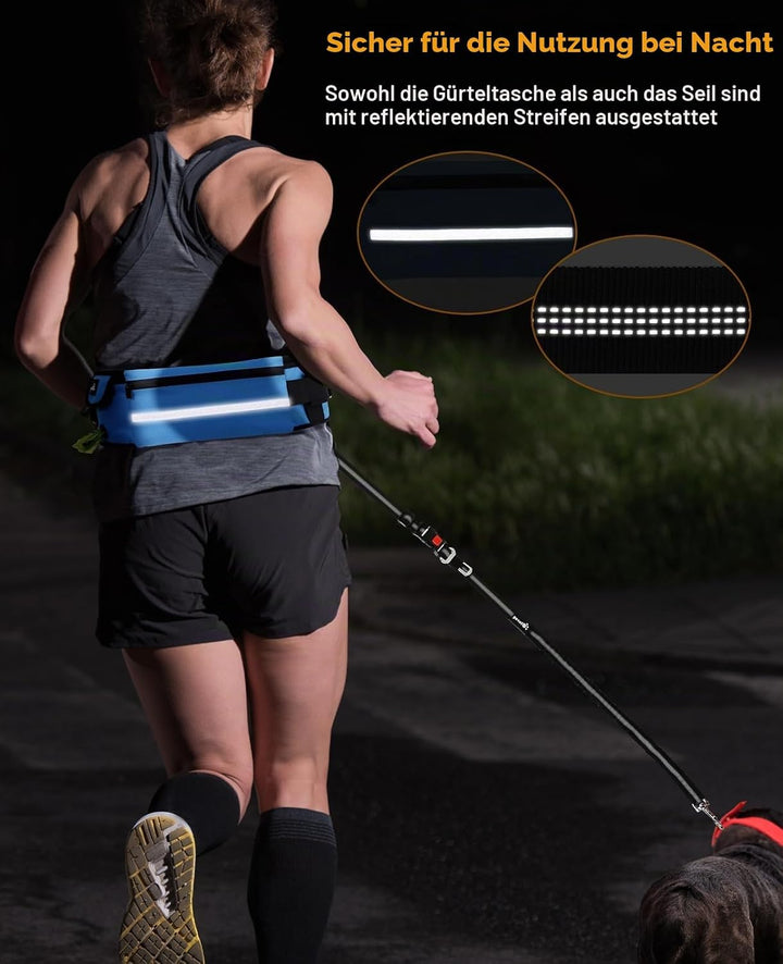 pecute Joggingleine Hunde mit Bauchgurt, Laufgürtel Hundeleine für Grosse und Mittelgrosse Hunde, Le
