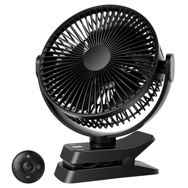 ELZO Tischventilatoren Camping Ventilator, 21cm/8.26 Zoll, 12000mAh Wiederaufladbarer USB Ventilator
