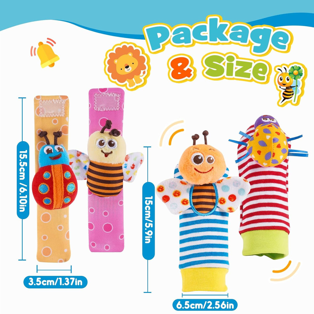 Wootoyz 14 Pcs Rasseln Beissring Set Baby Spielzeug ab 0-12 Monate, Baby Geschenk Junge Mädchen 0-12