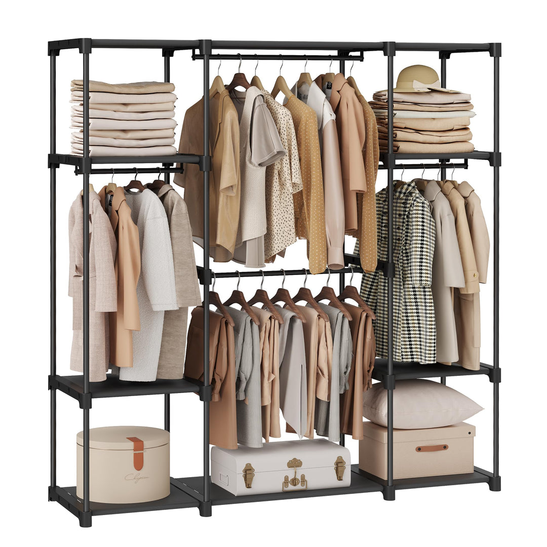 SONGMICS Kleiderschrank offen, Kleiderständer, Kleiderstange, Garderobe, 43 x 151 x 166 cm, 4 Hängef