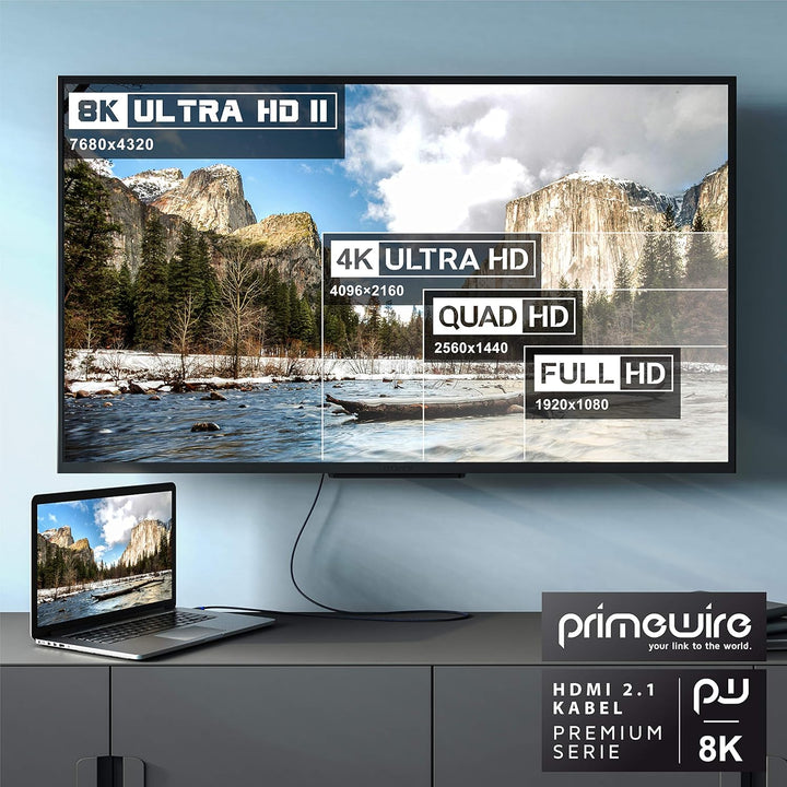 CSL - 3m 5er-Pack 8k HDMI Kabel 2.1 - zertifiziertes Kabel 4k@120Hz 8k@60Hz, UHD II Ultra High Speed