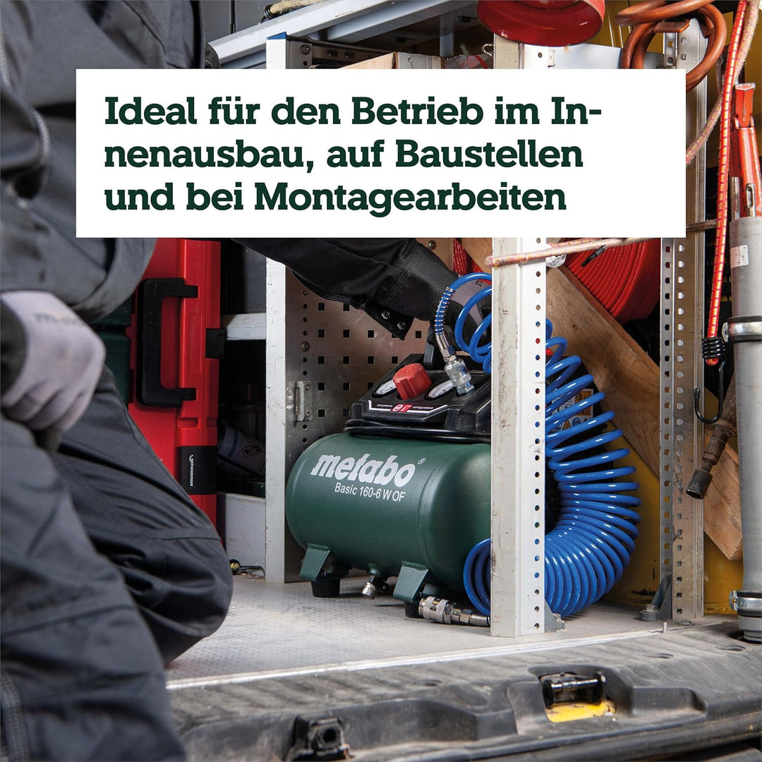 Metabo Kompressor Basic 160-6 W OF (Kessel 6 l, Max. Druck 8 bar, Ansaugleistung 160 l/min, Füllleis