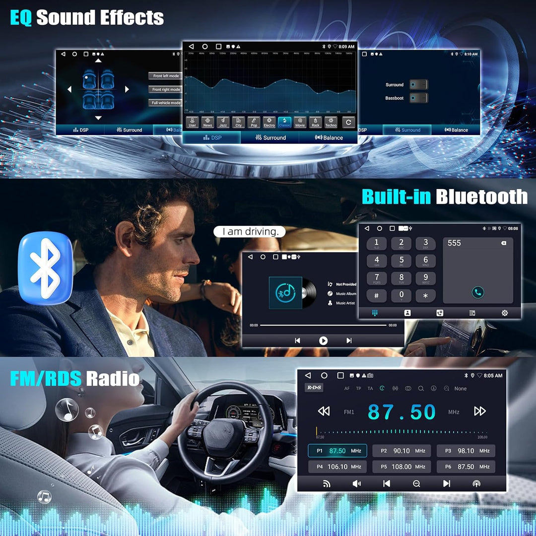 CAMECHO 2G+64G Android 13 Autordio Pour Suzuki Splash Ritz/Opel Agila 2004-2014 Avec Carplay/Android