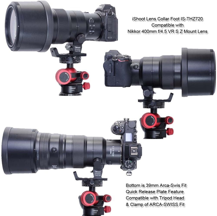 Objektiv-Kragenständer, Ersatzfuss-Stativ, Ringbasis, kompatibel mit Nikon Nikkor 400 mm f/4.5 VR S